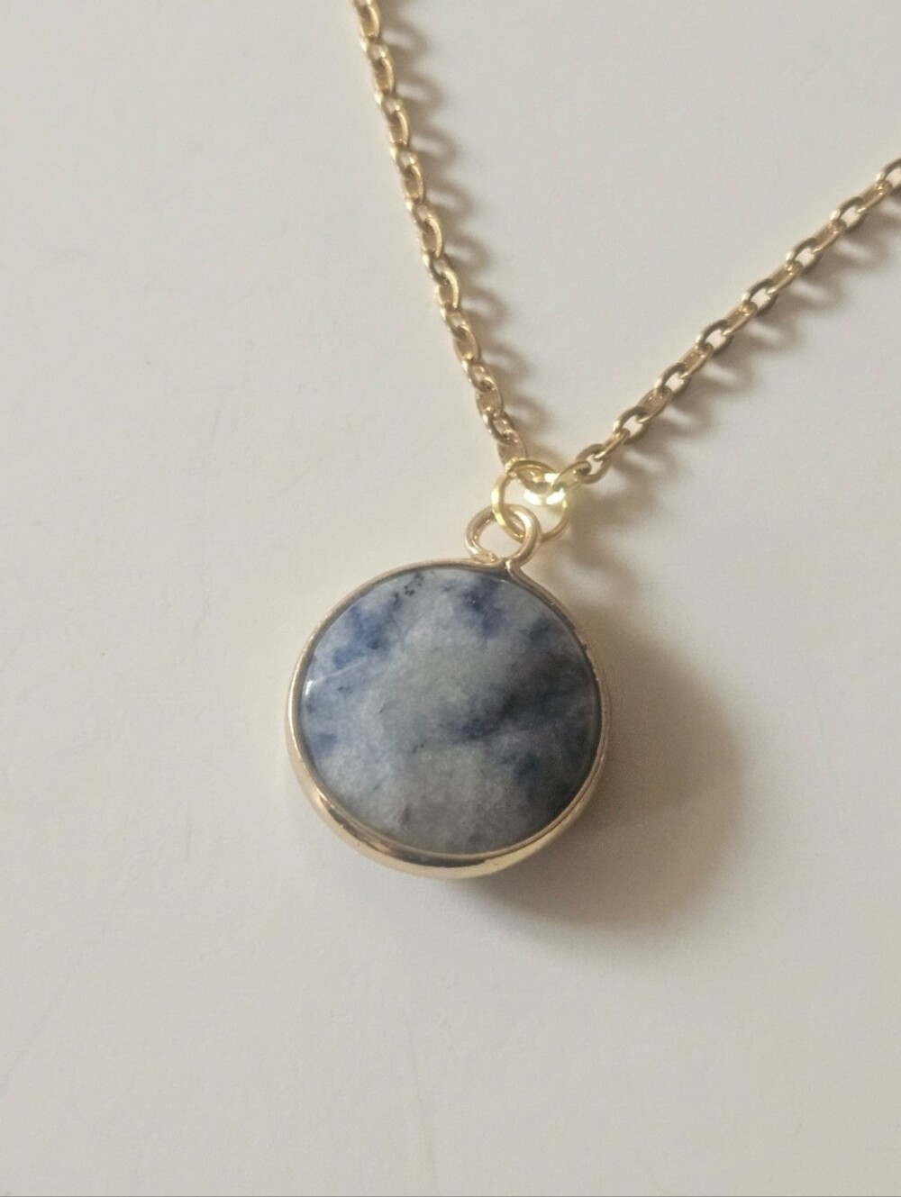 Gold & Sodalite Pendant Necklace